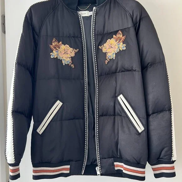 COACH 1941 Women's Satin Padded Varsity Jacket size BARELY WORN